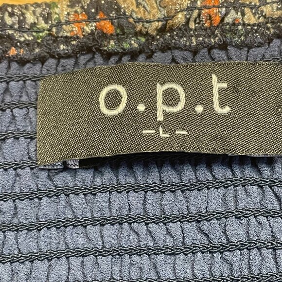 O.P.T. Smocked Cottagecore Renn Faire Maiden Midi Dress Medium Shimmer Floral - Picture 10 of 10